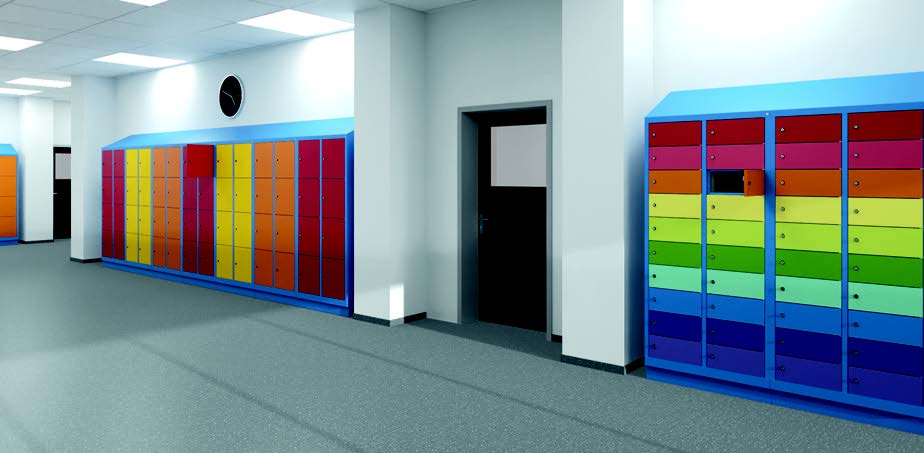Schulschränke bunt